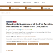 Cover image of Experimental Assessment of the Fire Resistance Mechanisms of Timber–Steel Composites