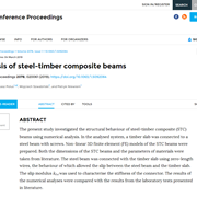 FE Analysis of Steel-Timber Composite Beams