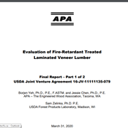 Cover image of Evaluation of Fire-Retardant Treated Laminated Veneer Lumber