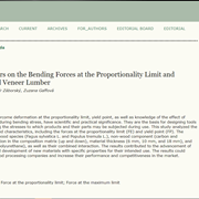 Cover image of Impact of Selected Factors on the Bending Forces at the Proportionality Limit and Yield Point in Laminated Veneer Lumber