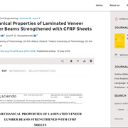 Cover image of Mechanical Properties of Laminated Veneer Lumber Beams Strengthened with CFRP Sheets
