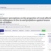 Consumers’ Perceptions on the Properties of Wood Affecting Their Willingness to Live in and Prejudices Against Houses Made of Timber