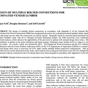 Design of Multiple Bolted Connections for Laminated Veneer Lumber