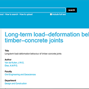 Cover image of Long-term Load—Deformation Behaviour of Timber-Concrete Joints