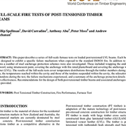 Full-Scale Fire Tests of Post-Tensioned Timber Beams