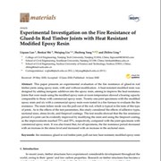 Cover image of Experimental Investigation on the Fire Resistance of Glued-In Rod Timber Joints with Heat Resistant Modified Epoxy Resin