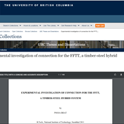 Cover image of Experimental Investigation of Connection for the FFTT, A Timber-Steel Hybrid System
