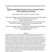 Structural Reliability Analysis of Cross Laminated Timber Plates Subjected to Bending