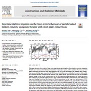 Cover image of Experimental Investigation on the Long-Term Behaviour of Prefabricated Timber-Concrete Composite Beams with Steel Plate Connections