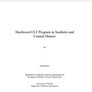 Hardwood CLT Program in Southern and Central Ontario