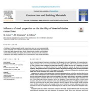 Cover image of Influence of Steel Properties on the Ductility of Doweled Timber Connections