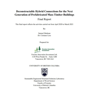 Cover image of Deconstructable Hybrid Connections for the Next Generation of Prefabricated Mass Timber Buildings