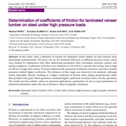 Cover image of Determination of Coefficients of Friction for Laminated Veneer Lumber on Steel under High Pressure Loads