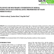 Cover image of Influence of Boundary Conditions in Modal Testing on Evaluated Elastic Properties of Mass Timber Panel