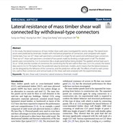 Lateral resistance of mass timber shear wall connected by withdrawal-type connectors
