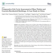 Cover image of Comparative Life Cycle Assessment of Mass Timber and Concrete Residential Buildings: A Case Study in China