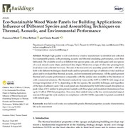 Cover image of Eco-Sustainable Wood Waste Panels for Building Applications: Influence of Different Species and Assembling Techniques on Thermal, Acoustic, and Environmental Performance
