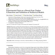 Experimental Tests on a Dowel-Type Timber Connection and Validation of Numerical Models