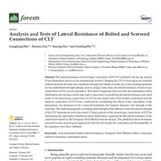 Cover image of Analysis and Tests of Lateral Resistance of Bolted and Screwed Connections of CLT