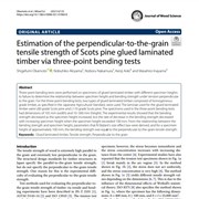 Cover image of Estimation of the perpendicular-to-the-grain tensile strength of Scots pine glued laminated timber via three-point bending tests