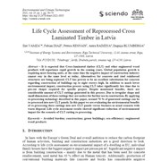 Life Cycle Assessment of Reprocessed Cross Laminated Timber in Latvia