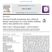 Structural health monitoring data collected during construction of a mass-timber building with a data platform for analysis