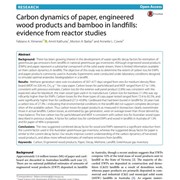Cover image of Carbon dynamics of paper, engineered wood products and bamboo in landfills: evidence from reactor studies