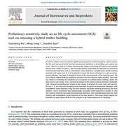 Preliminary sensitivity study on an life cycle assessment (LCA) tool via assessing a hybrid timber building