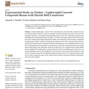 Experimental Study on Timber-Lightweight Concrete Composite Beams with Ductile Bolt Connectors