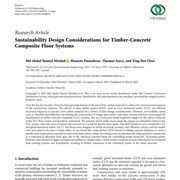 Sustainability Design Considerations for Timber-Concrete Composite Floor Systems