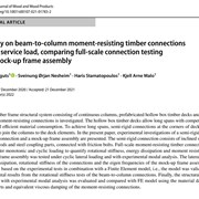 Cover image of A study on beam-to-column moment-resisting timber connections under service load, comparing full-scale connection testing and mock-up frame assembly