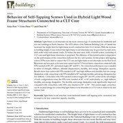 Cover image of Behavior of Self-Tapping Screws Used in Hybrid Light Wood Frame Structures Connected to a CLT Core