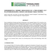 Experimental seismic behaviour of a two-story CLT platform building: design and shake table testing
