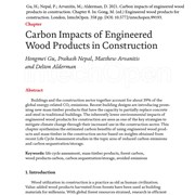 Cover image of Carbon impacts of engineered wood products in construction