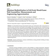 Cover image of Moisture redistribution in full-scale wood-frame wall assemblies: measurements and engineering approximation