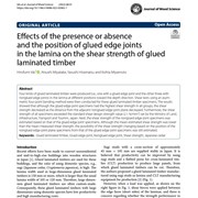 Cover image of Effects of the presence or absence and the position of glued edge joints in the lamina on the shear strength of glued laminated timber