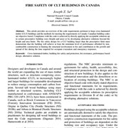 Cover image of Fire Safety of CLT Building in Canada