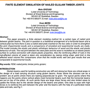 Finite Element Simulation of Nailed Glulam Timber Joints