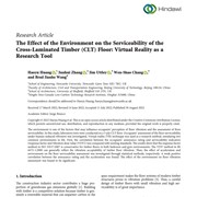 Cover image of The Effect of the Environment on the Serviceability of the Cross-Laminated Timber (CLT) Floor: Virtual Reality as a Research Tool