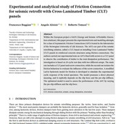 Experimental and analytical study of Friction Connection for seismic retrofit with Cross-Laminated Timber (CLT) panels