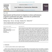 Cover image of Experimental and theoretical investigation on shear performances of glued-in perforated steel plate connections for prefabricated timber–concrete composite beams