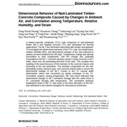 Dimensional behavior of nail-laminated timber-concrete composite caused by changes in ambient air, and correlation among temperature, relative humidity, and strain