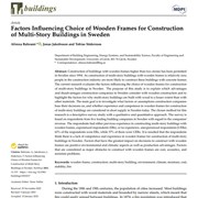 Cover image of Factors Influencing Choice of Wooden Frames for Construction of Multi-Story Buildings in Sweden