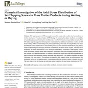Numerical Investigation of the Axial Stress Distribution of Self-Tapping Screws in Mass Timber Products during Wetting or Drying