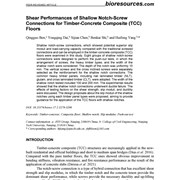 Shear performances of shallow notch-screw connections for timber-concrete composite (TCC) floors