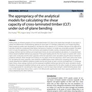 The appropriacy of the analytical models for calculating the shear capacity of cross-laminated timber (CLT) under out-of-plane bending