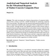 Analytical and Numerical Analysis for the Vibrational Response of Timber-Concrete Composite Floor