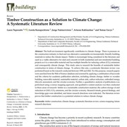 Timber Construction as a Solution to Climate Change: A Systematic Literature Review