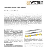Joinery Solver for Whole Timber Structures