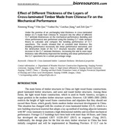 Effect of different thickness of the layers of cross-laminated timber made from Chinese fir on the mechanical performance